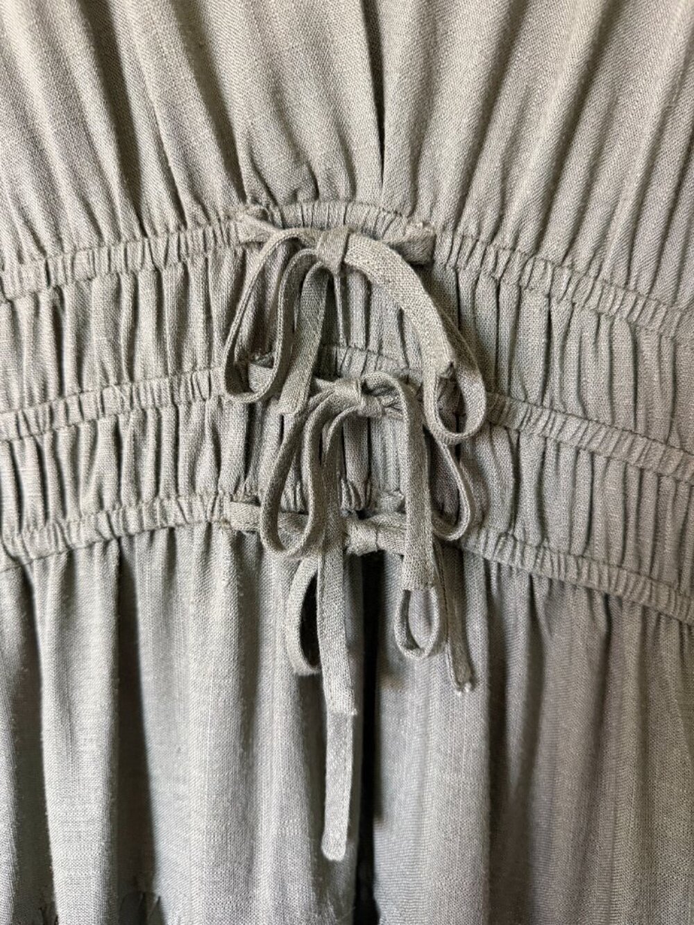 Beautiful XL Olive Green LUCKY Brand linen blend maxi dress - Picture 6 of 6